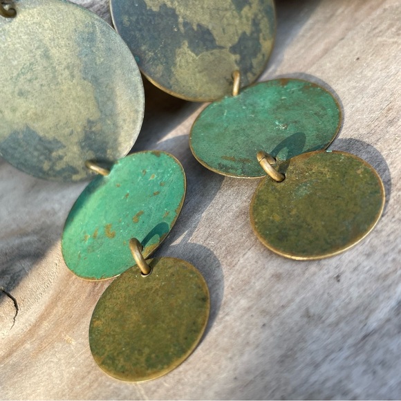 Vintage Artisan Drop Earring with Patina Discs - Picture 5 of 15